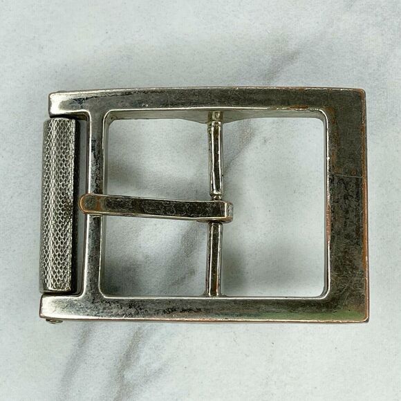 Silver Tone Simple Basic Roller Belt Buckle - Picture 1 of 7